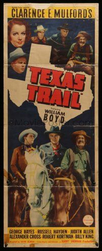 4c935 TEXAS TRAIL insert '37 William Boyd as Hopalong Cassidy riding on horseback!