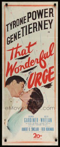 4c937 THAT WONDERFUL URGE insert '49 image of Tyrone Power about to kiss sexy Gene Tierney!