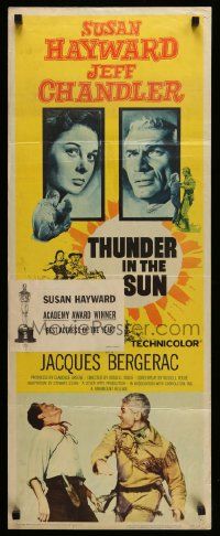 4c946 THUNDER IN THE SUN insert '59 Susan Hayward, Jeff Chandler, Jacques Bergerac!
