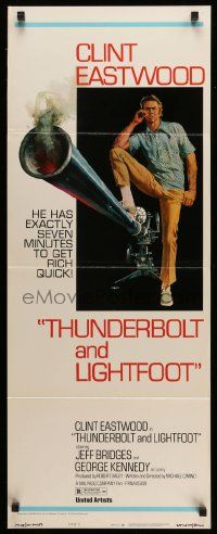 4c947 THUNDERBOLT & LIGHTFOOT style C insert '74 art of Clint Eastwood with HUGE gun by McGinnis!