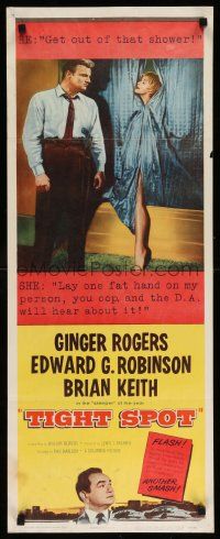 4c948 TIGHT SPOT insert '55 Ginger Rogers naked behind shower curtain, Edward G. Robinson, Keith