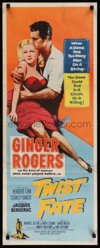 4c960 TWIST OF FATE insert '54 sexy dame Ginger Rogers has too many men on a string!