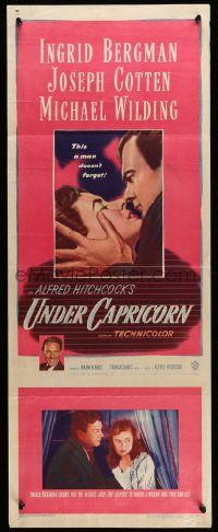 4c964 UNDER CAPRICORN insert '49 romantic image of Ingrid Bergman & Joseph Cotten, Alfred Hitchcock!