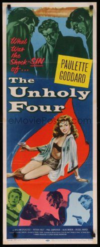 4c967 UNHOLY FOUR insert '54 sexiest half-dressed Paulette Goddard trapped in a web of intrigue!