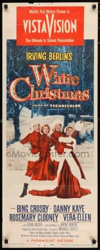 4c990 WHITE CHRISTMAS insert '54 Bing Crosby, Danny Kaye, Clooney, Vera-Ellen, musical classic!