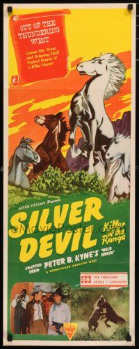 4c992 WILD HORSE insert R45 Silver Devil, Peter B. Kyne, cool stallion art, Hoot Gibon not billed!