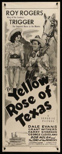 4c995 YELLOW ROSE OF TEXAS insert R54 great artwork of Roy Rogers playing guitar for Dale Evans!