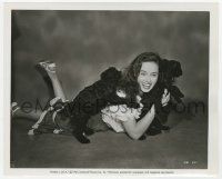 4d211 ANN BLYTH 8.25x10 still '47 great portrait playing with puppies when she made Brute Force!