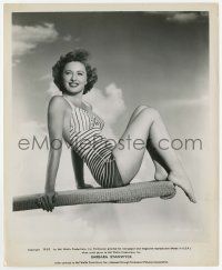 4d226 BARBARA STANWYCK 8.25x10 still '50 sexy portrait in swimsuit from The File on Thelma Jordan!