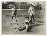 4d274 EDDIE CANTOR 7x9 news photo '34 interrupting tennis match between Georgie Price & Paul Sabin