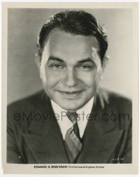 4d277 EDWARD G. ROBINSON 8x10.25 still '30s great head & shoulders smiling portrait in suit & tie!