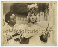 4d044 FLAME OF NEW ORLEANS 8x10 still '41 maid Theresa Harris hands pistol to Marlene Dietrich!