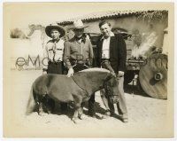 4d298 GENE AUTRY 8x10.25 still '30s in cowboy outfit posing with a Shetland pony with two friends!