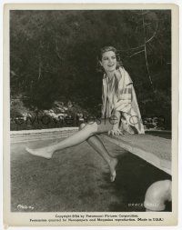 4d306 GRACE KELLY 8x10.25 still '54 smiling close up sitting on diving board over swimming pool!