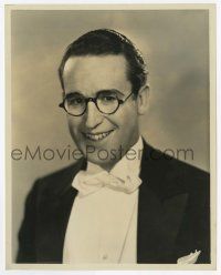 4d309 HAROLD LLOYD 8x10 still '20s wonderful smiling portrait wearing trademark glasses & tuxedo!