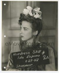 4d310 IDA LUPINO 7.5x9.5 still '42 cool hairdress test portrait when she was filming The Hard Way!