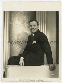 4d317 JACK BENNY 8x11 key book still '39 great seated smiling close up wearing suit & tie!