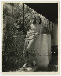 4d327 JANET GAYNOR 8x10 still '33 standing on the porch of her first Hollywood home by Otto Dyar!