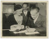 4d337 JEAN HARLOW/PAUL BERN 8x10.25 still '32 getting marriage license, he suicided soon after!