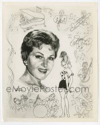 4d347 JO STAFFORD 8.25x10.25 still '60 great artwork of the pretty singer by Oliver French!