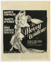 4d101 MERRY WIDOW 8x10 still '34 art of Maurice Chevalier & Jeanette MacDonald embracing!