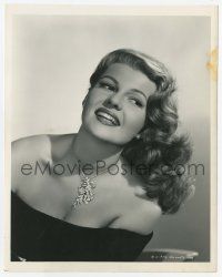 4d449 RITA HAYWORTH deluxe 8x10 still '48 censored portrait by Coburn because of too much cleavage!