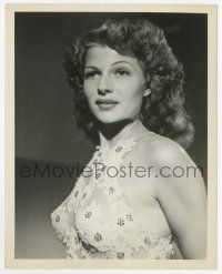 4d448 RITA HAYWORTH deluxe 8x10 still '40s most incredible close portrait in sexiest lace gown!