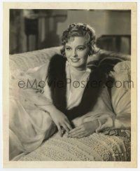 4d147 SHOPWORN ANGEL 8x10 still '38 great c/u of smiling Margaret Sullavan lounging on bed!