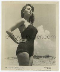 4d466 SILVANA MANGANO 8.25x10 publicity still '53 the sexy Italian actress close up in swimsuit!