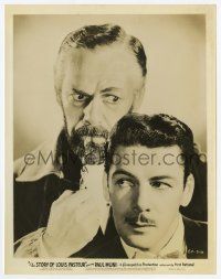 4d160 STORY OF LOUIS PASTEUR 8x10.25 still '36 split images of Paul Muni in and out of makeup!!