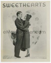 4d168 SWEETHEARTS 8x10 still '38 Nelson Eddy & Jeanette MacDonald embracing under the movie title!