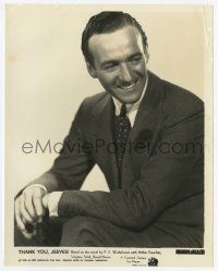 4d256 DAVID NIVEN 8x10 still '36 seated smiling portrait in suit & tie from Thank You Jeeves!