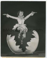 4d415 MITZI GAYNOR 7.5x9.25 still '52 great Easter portrait leaping out of a giant cracked egg!