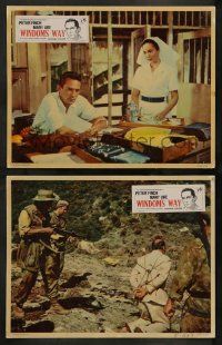 4f998 WINDOM'S WAY 2 English LCs '58 Peter Finch & Mary Ure in machete crawling jungle!