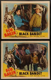 4f880 BLACK BANDIT 2 LCs '38 cool western cowboy Bob Baker with top cast!