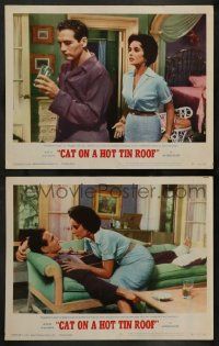 4f886 CAT ON A HOT TIN ROOF 2 LCs R66 Elizabeth Taylor as Maggie the Cat, Paul Newman!