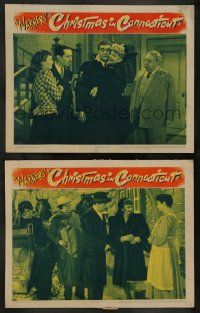 4f888 CHRISTMAS IN CONNECTICUT 2 LCs '45 Barbara Stanwyck, Morgan & others in New England