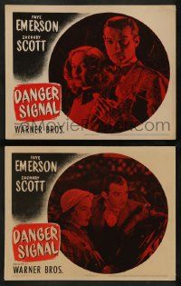 4f899 DANGER SIGNAL 2 LCs '45 Faye Emerson, Zachary Scott, film noir!