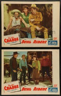 4f906 DEVIL RIDERS 2 LCs '43 Buster Crabbe, King of the Wild West, Fuzzy St. John, Patty McCarty!