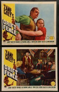 4f908 DRIFT FENCE 2 LCs '36 Buster Crabbe western action, Katherine DeMille, Tom Keene!