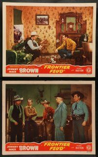 4f921 FRONTIER FEUD 2 LCs '45 Johnny Mack Brown, Raymond Hatton, Dennis Moore!