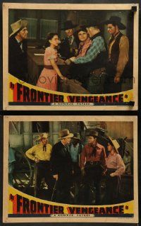 4f922 FRONTIER VENGEANCE 2 LCs '40 Don Red Barry, Betty Moran & Canutt & Toones in western action!
