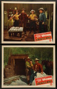 4f930 HAUNTED MINE 2 LCs '46 great images of Johnny Mack Brown, Linda Leighton!
