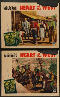 4f933 HEART OF THE WEST 2 LCs '36 Gabby Hayes, William Boyd as Hopalong Cassidy!