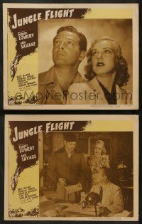 4f948 JUNGLE FLIGHT 2 LCs '47 Robert Lowery dared death for sexy Ann Savage!