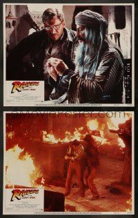 4f967 RAIDERS OF THE LOST ARK 2 LCs '81 great image of adventurer Harrison Ford & Karen Allen!
