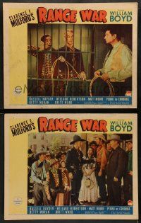 4f969 RANGE WAR 2 LCs '39 William Boyd as Clarence E. Mulford's Hopalong Cassidy!