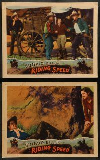 4f972 RIDING SPEED 2 LCs '34 cool cowboy western images with Buffalo Bill Jr.!