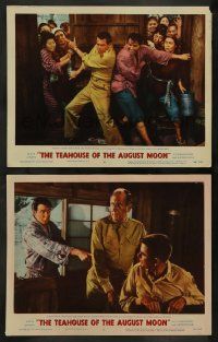 4f986 TEAHOUSE OF THE AUGUST MOON 2 LCs '56 great images of Asian Marlon Brando, Glenn Ford!