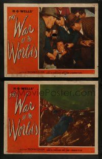 4f993 WAR OF THE WORLDS 2 LCs '53 H.G. Wells classic, George Pal sci-fi, Gene Barry!